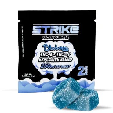 STRIKE 250MG GUMMIES  Blueberry, gummies,